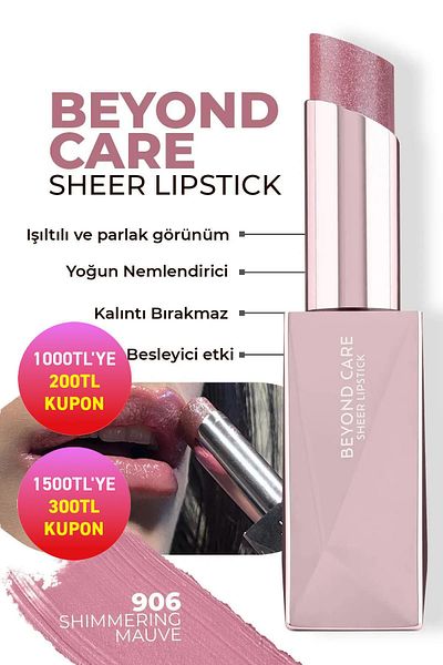 Alix Avien Beyond Care 906 - Bright Lipstick, Shimmering Mauve - Intense Moisturizing Nourishing Effect