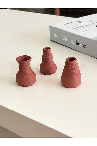 daligra Decorative 5cm Minimal Vase Set Tile Color Plastic