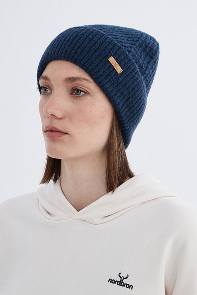 Nordbron Dark Blue Basic Winter Miley - Soft Knitwear, Stretchy Acrylic, Solid Logo, Double Fold