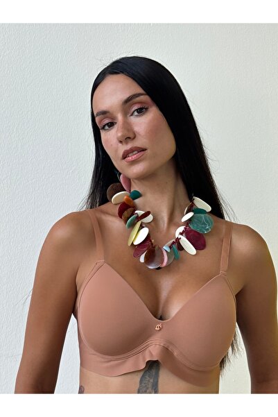 Cansoy Σουτιέν καφέ με ελαφριά υποστήριξη κοπής με λέιζερ (703)