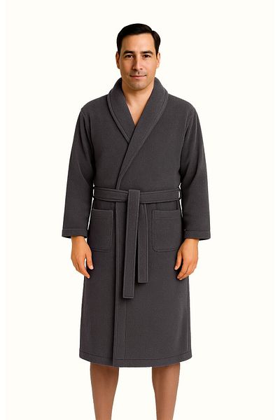 Ellia Soft Alex Men's Bathrobe |   High Quality |   Anthracite