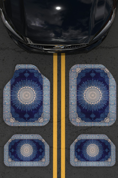 Charmbi -VIP- Lüx Dekoratif Desenli Oto Paspas Takımı Yıkanabilir Üniversal 4...