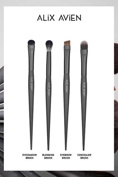 Alix Avien Soft and Durable Metallic Head Professional Eye Makeup Brush Set