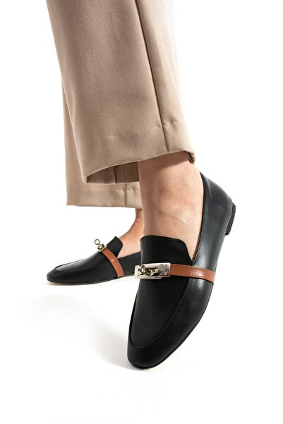 diclepolat Жіночі лофери на підборах з пряжкою Loriza Чорні