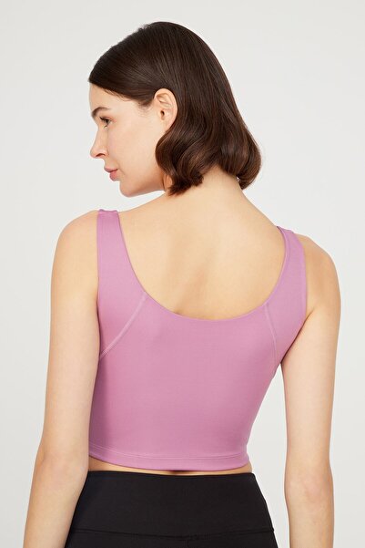 Los Ojos Lavender V-Neck Lightly Supported Covered Sports Bra Vneck