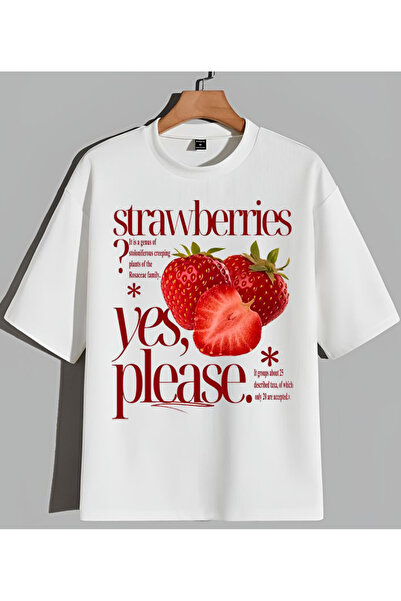 Sebesta Fashion تي شيرت قطني مطبوع عليه فراولة للموسم الجديد من SEBESTA FASHION