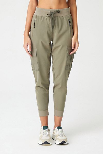 Los Ojos Γυναικείο παντελόνι Jogger Pocket Khaki Cargo με λάστιχο στη μέση και στα πόδια Cargo
