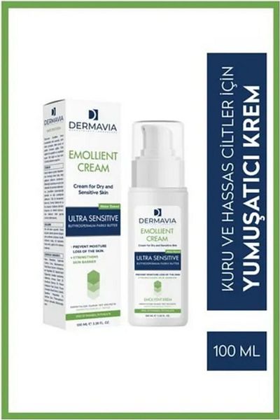 Dermavia 100 ml Emolyent Cream for Dry Sensitive and Atopic Skin - Soothes Redness, Stretch Marks and Irritations