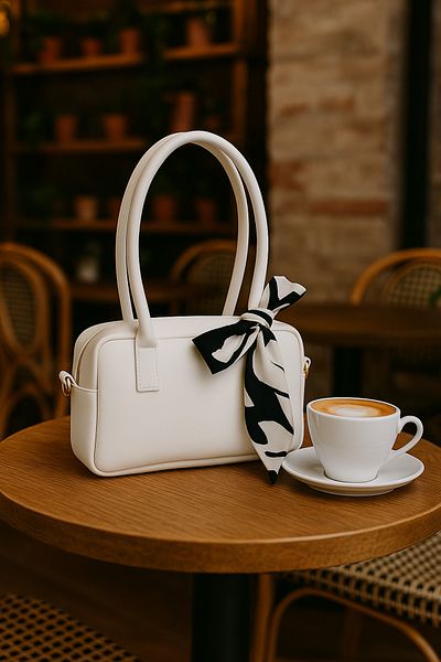 NOTHING Women's White Claret Red Adjustable Strap Scarf and Card Holder Gift Set of 2 Hand Shoulder Bags Moriselen