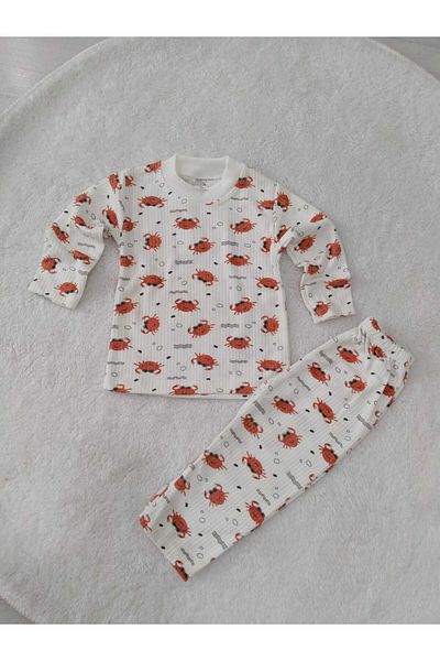Store Crab Pattern Baby Pajamas Set Newborn Nightgown