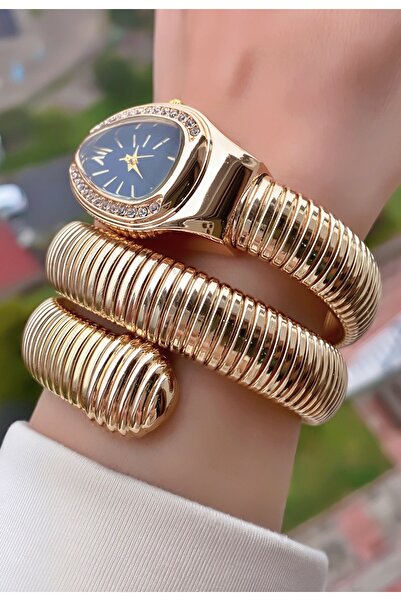 Merand Gold Color Snake Watch, Wrapped Watch, Women's Wristwatch