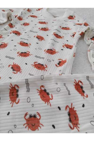 Store Crab Pattern Baby Pajamas Set Newborn Nightgown