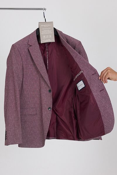Frappoli Restore Men's Burgundy Lycra Cotton Slim Fit Sports Blazer Jacket (Large Size - Battal)