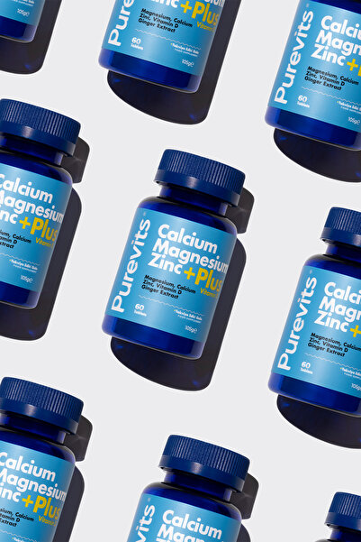 Purevits Kalsiyum – Magnezyum- Çinko- Vitamin D Plus - 60 Adet Tablet