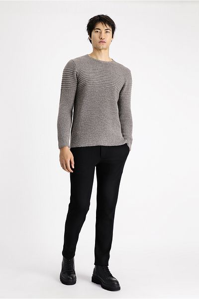Kiğılı Crew Neck Regular Fit Striped Knitwear Sweater