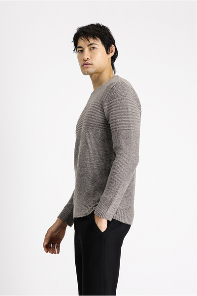 Kiğılı Crew Neck Regular Fit Striped Knitwear Sweater