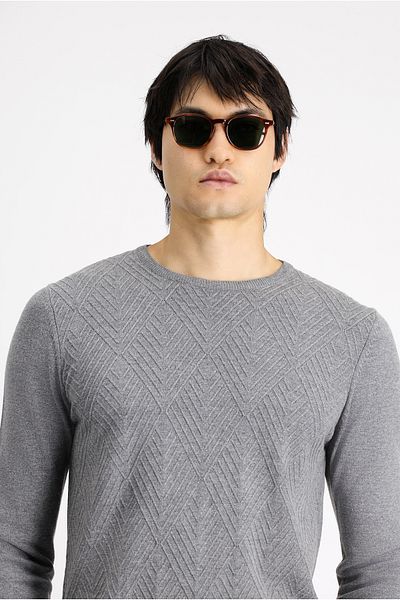 Kiğılı Cotton Slim Fit Patterned Crew Neck Knitwear Sweater