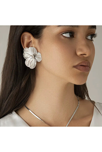 MRK Kadın Leyla İncili Çiçek Flower Küpe