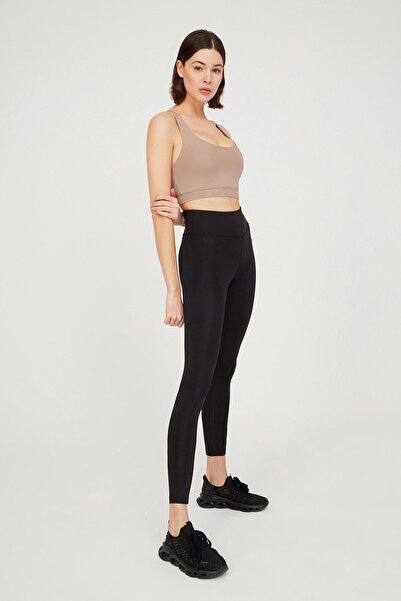 Los Ojos Beige Lightly Supported Covered Sports Bra with Back Detail