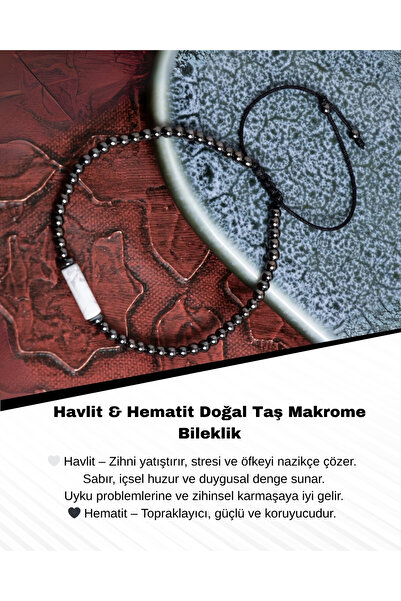 Saff Doğal Taş سوار مكرامية من الحجر الطبيعي من هافليت وهماتيت معتمد