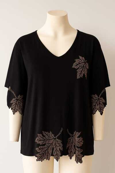 SOSA مقاس كبير من القطن الممشط الفاخر المطرز بالحجر البرونزي