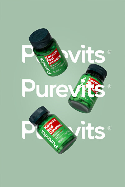 Purevits Kırmızı Kore Ginseng- Korean Red Ginseng 500 Mg – 60 Vegan Kapsül