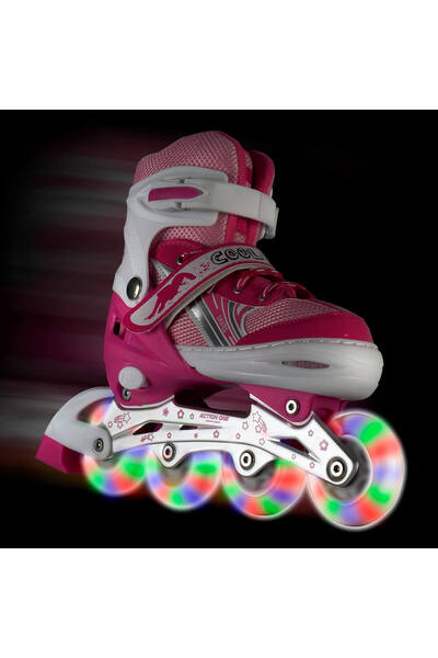 ACTION ONE Pinky roller set, with helmet, protectors and carry bag, adjustable, S (31-34), pink