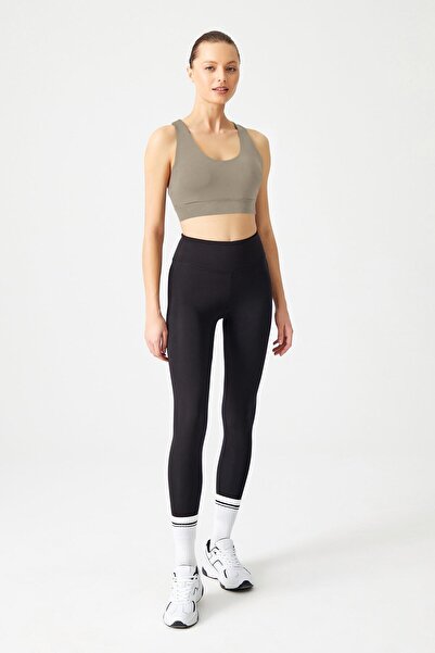 Los Ojos Sportovní podprsenka s páskem na zádech s detailně zakrytou khaki zády