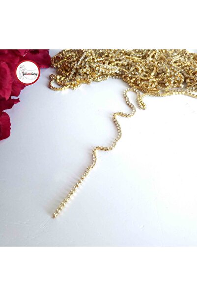 Gelincimherşey Златна 1-метрова декоративна панделка с метална каишка и крист...