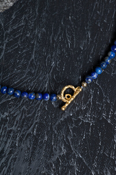 OSMANLI DOĞAL TAŞ Sertifikalı Lapis Lazuli Gümüş Kapama Doğal Taş Kolye