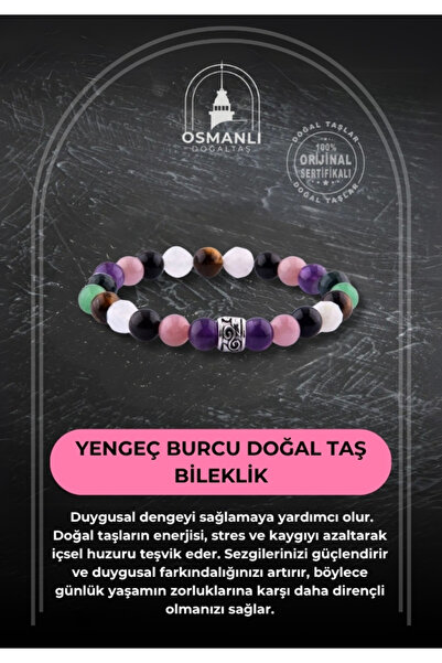 OSMANLI DOĞAL TAŞ سوار من الحجر الطبيعي على شكل برج السرطان المعتمد B078