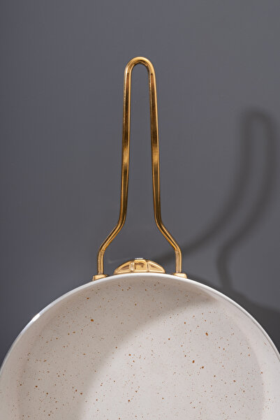 Homekolik 7 Piece Ewx Metal Handle White Granite Pot Set – 26 cm (Filling Wrap Bottom Gift)