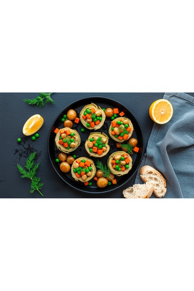 COOK-LAB 42 cm Black Shiny Enamel Round Baklava Pastry Baking Tray