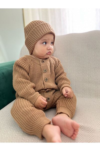 Serackids Thessaloniki Braided Baby Jumpsuit Beanie Set of 2 Lycra