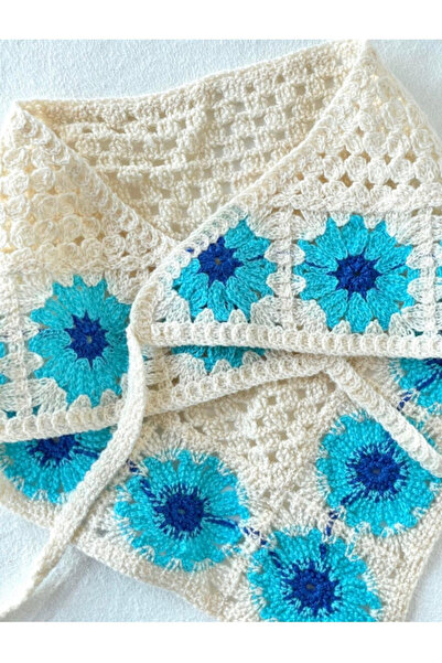 İnDerin Γυναικεία κορδέλα μαλλιών με βελονάκι με τρίγωνο λουλούδι - Κομψές κορδέλες μαλλιών - Ελαφριά αξεσουάρ μαλλιών