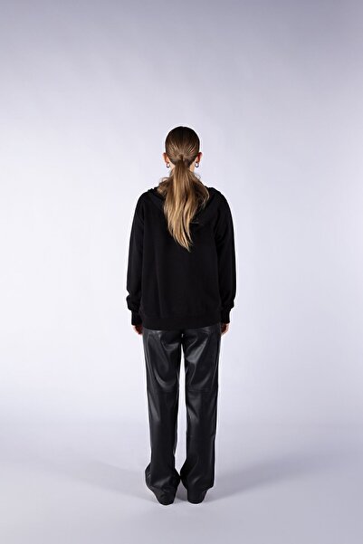 Nordbron Γυναικείο φούτερ με μαύρη κουκούλα με φερμουάρ με λεπτομέρεια μαλακής υφής εποχιακό μακρυμάνικο με τσέπες Erfurt