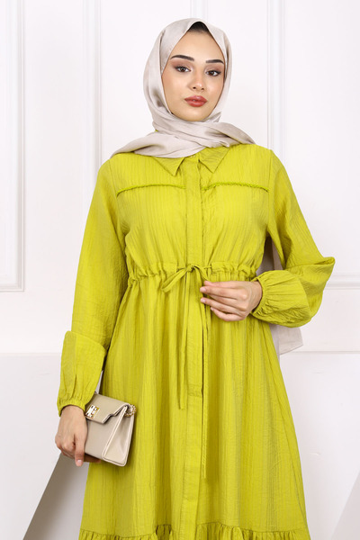 İmajButik Φόρεμα με δαντέλα με λάστιχο στη μέση