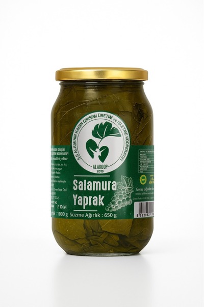 Alaşehir Kadın Kooperatifi Cam Kavanoz Salamura Yaprağı 650 Gr