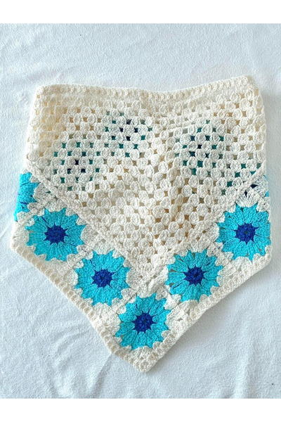 İnDerin Bandana pentru femei, croșetată, triunghiulară, cu flori, pentru vară - Benzi de păr elegante - Accesorii ușoare pentru păr