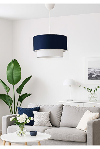 HOMİNG Marine Serisi Lacivert Kumaş Sarkıt Avize Yatak Odası Salon Mutfak