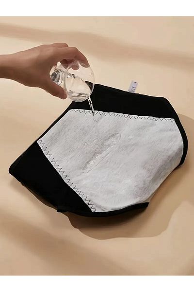 crıtıcman Super 2 Skin 1 Black Absorbent Leak Proof Women's Menstrual Panties – Washable, Protection Day and Night All Day