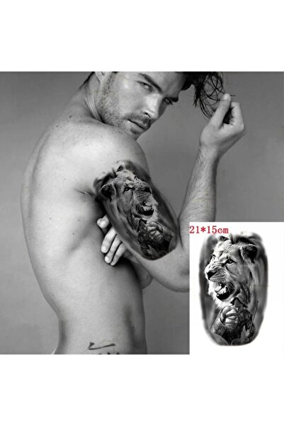 incebeltayt Geçici Aslan Ve Savaşçı Figürlü Dövme