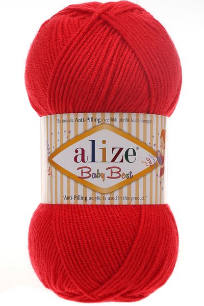 Alize Baby Best 56 Red 10% Bamboo - 90% Acrylic (αντι-πιλίνγκ ακρυλικό) / 100 Gr - 240 M