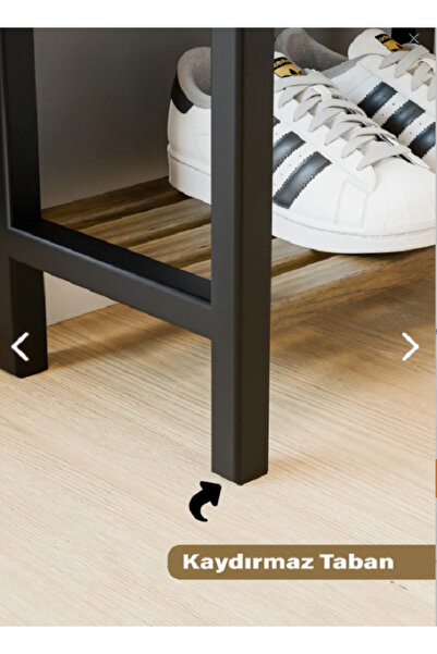 entarzlife Mega 4 Katlı Ahşap Ayakkabılık 60 Cm Ahşap Çubuklu 4 Bölmeli Lüks Raf Ünitesi Düzenleyici