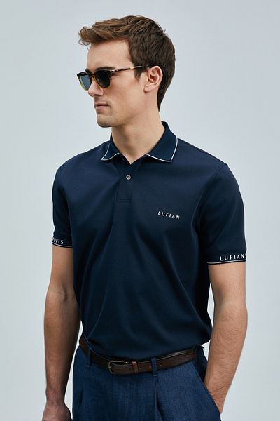 Lufian Ανδρικό μπλουζάκι πόλο Hold Smart Navy Blue