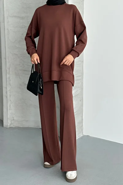 Feela Moda Women's Modal Combed Cotton Oversize Hijab Tunic Set 2020