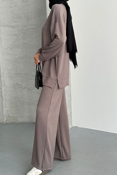 Feela Moda Women's Modal Combed Cotton Oversize Hijab Tunic Set 2020