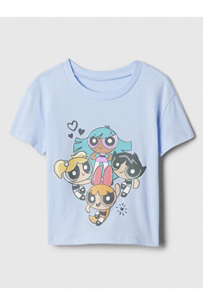 GAP Kız Bebek Mavi WB™ The Powerpuff Girls Grafikli T-Shirt
