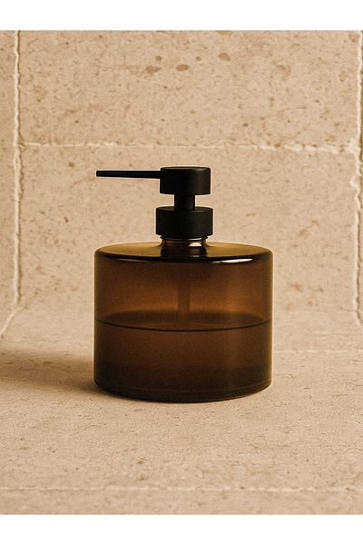 Minihol Pietra Amber Glass Liquid Soap Dispenser (10 X 14 cm)