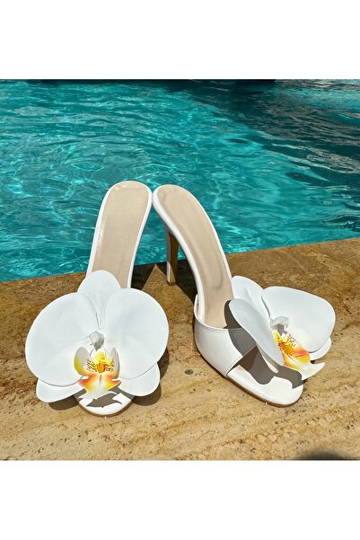 SERENA BD Beyaz Orkide Tak -çıkar Ayakkabı Tokası (1 ÇİFT)klipsli Charm Islak...